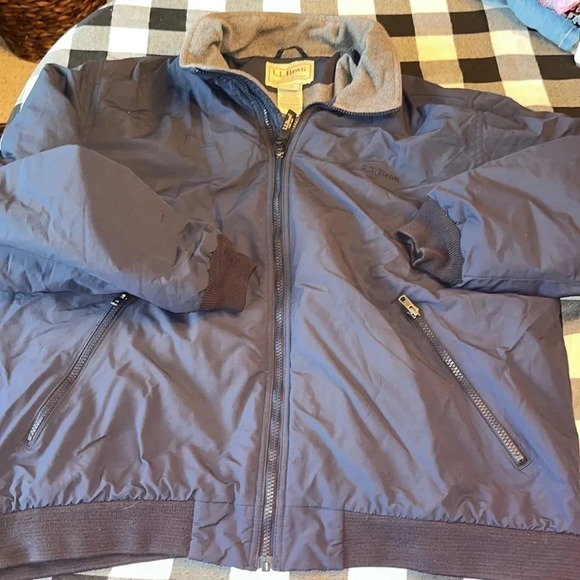 LL BEAN men’s warm up jacket fleece lined item 205107 - Picture 4 of 6